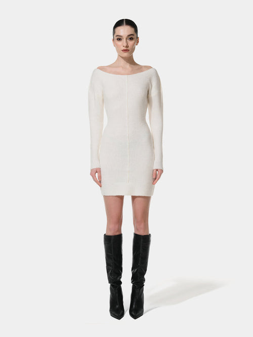 WOOL DRESS - OFF WHITE