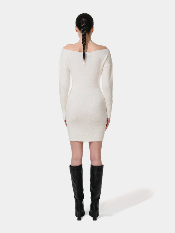 WOOL DRESS - OFF WHITE