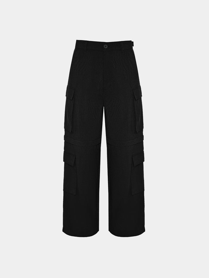 ZIP OFF CARGO PANTS - BLACK